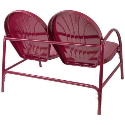 Northlight 42" Outdoor Retro Tulip Loveseat, Mulberry