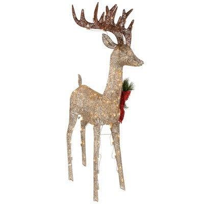  Northlight 48" Pre-Lit LED Champagne Deer Outdoor Christmas Decoration