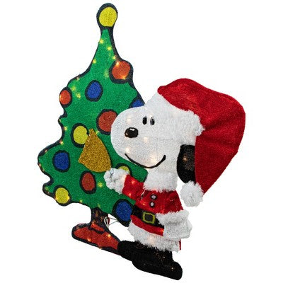  Northlight 32" LED Lighted Peanuts Snoopy And Christmas Tree Outdoor Decoration - Clear Lights