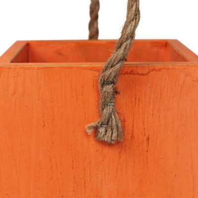  Northlight Small Orange Wood Jack O Lantern Halloween Candle Lantern - 6.25"