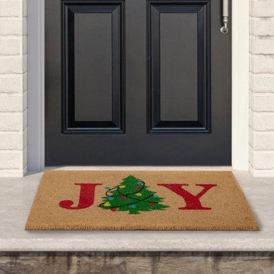  Northlight Natural Coir "Joy" Christmas Tree Doormat 18" X 30"