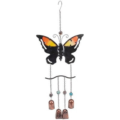  Northlight 24" Purple And Bronze Butterfly Outdoor Garden Windchime