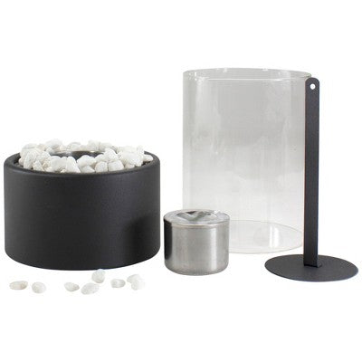  Northlight 10.5" Bio Ethanol Round Portable Tabletop Fireplace With Black Base
