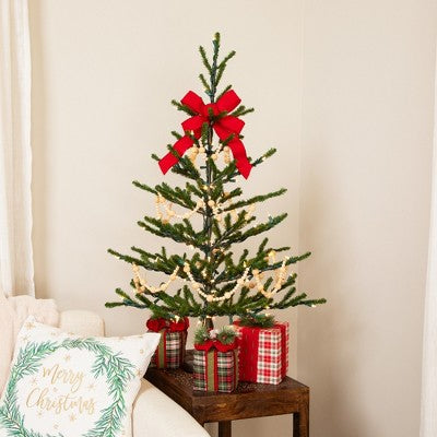  Northlight Alpine Coral Artificial Christmas Tree With Metal Base - 3' - Clear Lights
