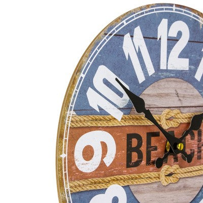  Northlight 12" Battery Operated "Beach" Round Wall Clock