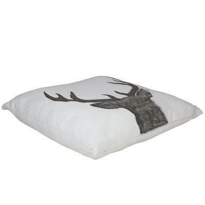  Northlight 17.5 White And Brown Faux Fur Reindeer Throw Pillow Cover
