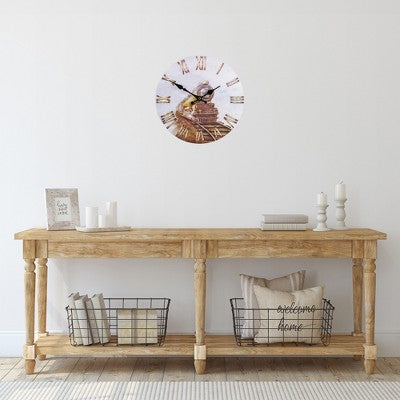  Northlight 12" Roman Numeral Battery Operated Round Wall Clock With Train Design