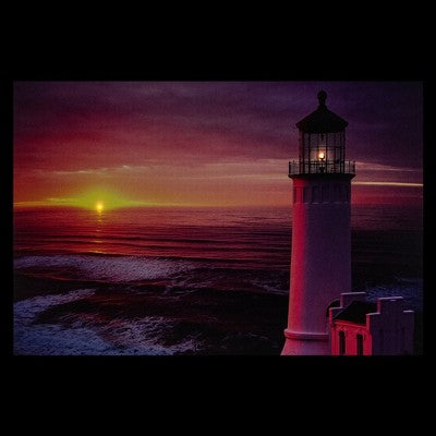  Northlight 23.75" LED Lighted Sunset Lighthouse Seaside Scene Canvas Wall Art