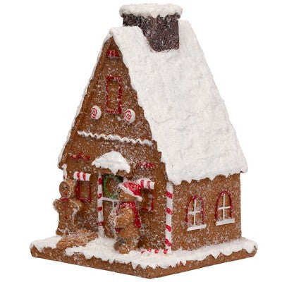  Northlight Frosted Gingerbread House With Gingerbread Man Christmas Decoration - 8.5"
