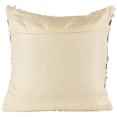  Northlight 20" Gray And Cream Handloom Woven Outdoor Throw Pillow
