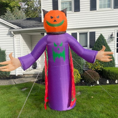  Northlight LED Lighted Inflatable Jack-O-Lantern Grim Reaper Outdoor Halloween Decoration - 8'