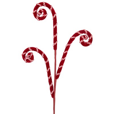  Northlight 27" Red And White Candy Cane Curls Christmas Spray