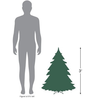  Northlight 3' Pre-Lit White Medium Pine Artificial Christmas Tree - Blue Lights