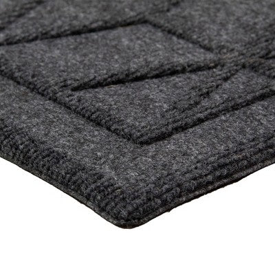  Northlight Gray Diamond Patterned Rectangular Coir Doormat 18" X 30"