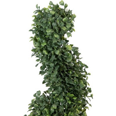  Northlight 3' Artificial Two-Tone Boxwood Spiral Topiary Tree With Round Pot, Unlit