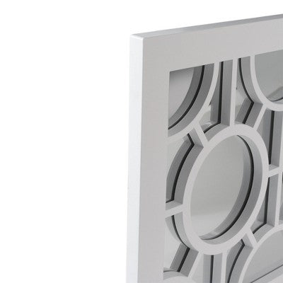  Northlight 25.25" White Framed Rectangular Geometric Mirror Wall Decor