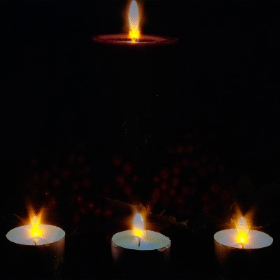  Northlight Red And Green LED Lighted Candles Christmas Canvas Wall Art 12" X 15.75"