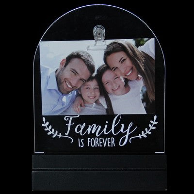  Northlight LED Lighted Family Is Forever Picture Frame With Clip - 4" X 6"