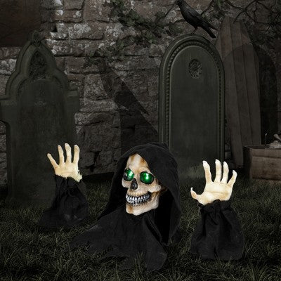  Northlight 8" LED Lighted Grim Reaper With Sound Outdoor Halloween Decoration