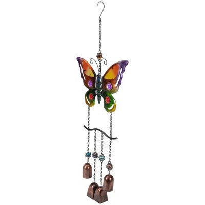  Northlight 24" Purple And Bronze Butterfly Outdoor Garden Windchime