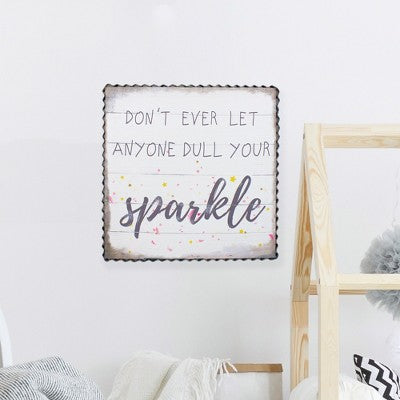  Northlight Metal Framed "Don't Ever Let Anyone Dull Your Sparkle" Canvas Wall Art 12"