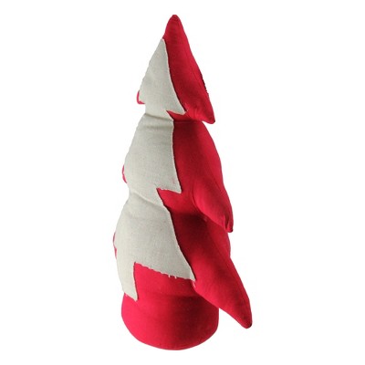  Northlight Plush Pine Tree Christmas Decoration - 15" - Red And White