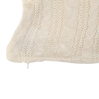  Northlight 22" White Knitted Pillow Sweater Style Rectangular Pillow Cover