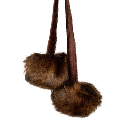  Northlight Mink Faux Fur Christmas Stocking With Pom Poms - 20.5" - Brown
