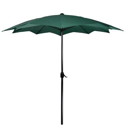  Northlight 8.5ft Outdoor Patio Lotus Umbrella With Hand Crank, Green