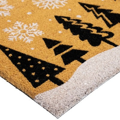  Northlight Trees And Snowflakes Natural Coir Christmas Outdoor Doormat 18" X 30"