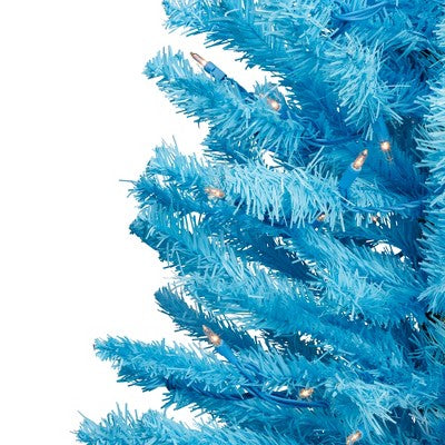  Northlight Pre-Lit Medium Artificial Pine Christmas Tree - 4' - Sky Blue - Clear Lights