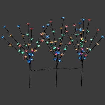  Northlight Set Of 3 Pre-Lit Cherry Blossom Artificial Tree Branches 2.5' - Multicolor LED Lights