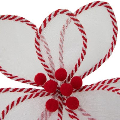  Northlight 22" Candy Cane Poinsettia Christmas Stem Spray