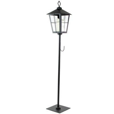  Northlight 43.75" Matte Black Candle Lantern With Wreath Holder