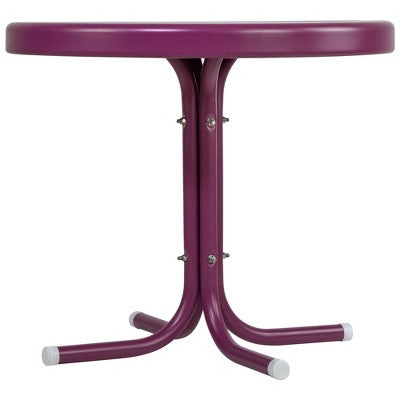  Northlight 22" Outdoor Retro Tulip Side Table, Purple