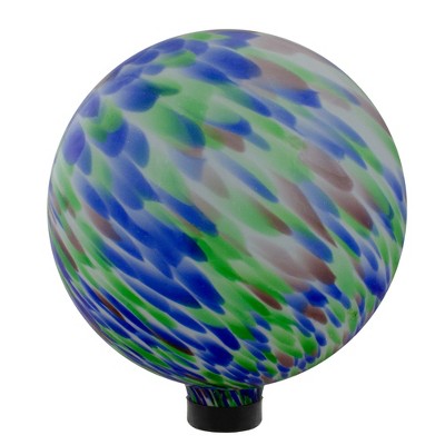  Northlight 10” Blue And Green Brush Strokes Outdoor Glass Garden Gazing Ball