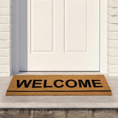  Northlight Natural Coir Outdoor Rectangular "Welcome" Doormat 16" X 48"