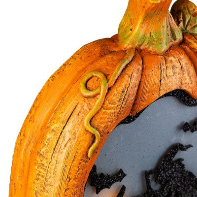  Northlight Witch Stirring Flickering Cauldron Scene Inside Pumpkin Halloween Decoration - 13" - LED Orange Light