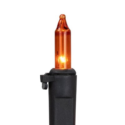  Northlight Mini Incandescent Halloween Lights - Orange - 10' Black Wire - 50ct