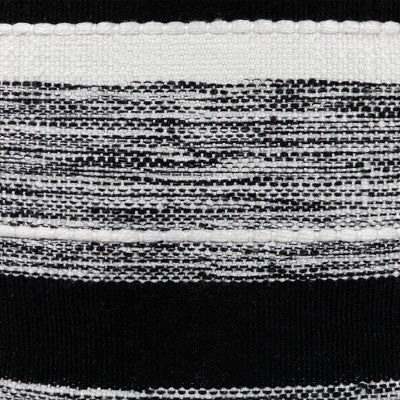  Northlight 18" Black And White Striped Outdoor Woven Pouf Ottoman
