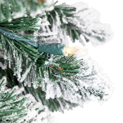  Northlight Pre-Lit Pencil Flocked Alpine Artificial Christmas Tree - 5' - Clear Lights