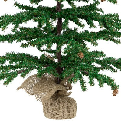  Northlight Medium Artificial Christmas Tree With Mini Pine Cones In Burlap Base - 3' - Unlit