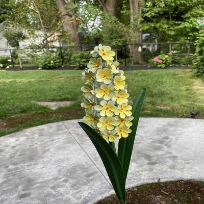  Northlight Mallow Solar Lighted Flower Outdoor Decoration - 42" - Yellow And Orange