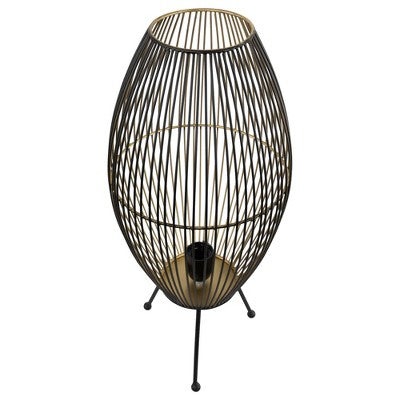  Northlight Oval Cage-Style Iron Table Lamp - 20" - Black And Gold