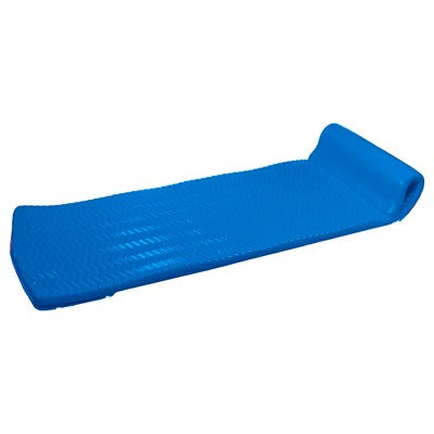  Northlight 74" Blue Floating Foam Swimming Pool Mattress Lounger With Head Rest