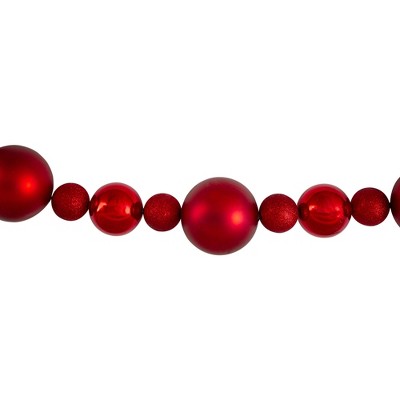  Northlight 6' Red Shatterproof Ball Artificial Christmas Garland - Unlit