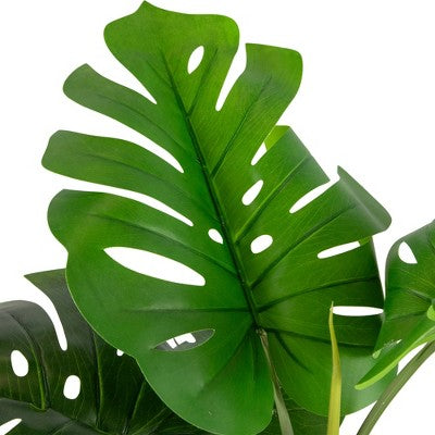  Northlight Real Touch™ Artificial Monstera Artificial Plant In A White Textured Pot - 4.25'