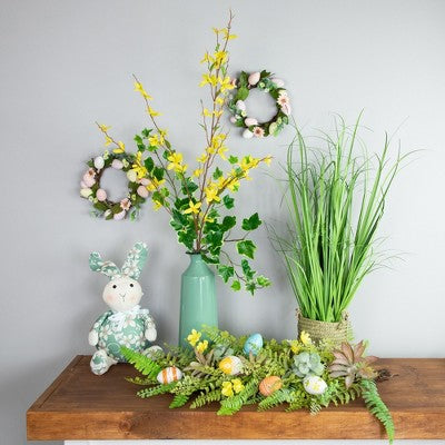  Northlight Fern And Succulents Artificial Spring Teardrop Swag - 28"