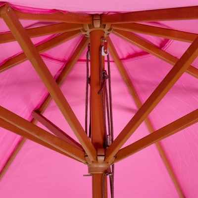  Northlight Outdoor Patio Market Umbrella With Wooden Pole - 8.5' - Pink
