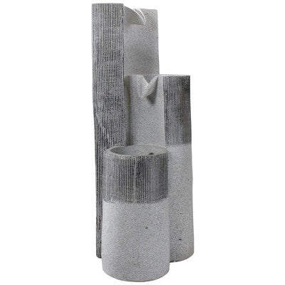  Northlight 24" Gray Speckled Modern Style 3-Tier Rainfall Outdoor Water Fountain